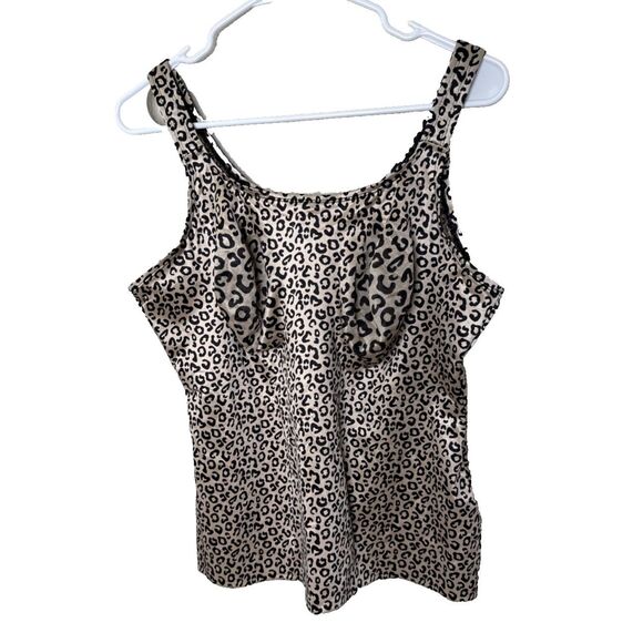 Ruby Ribbon Size 46 Cami Camisole Womens Shaping Top Leopard Print Lot of 2 Tank - Picture 1 of 15